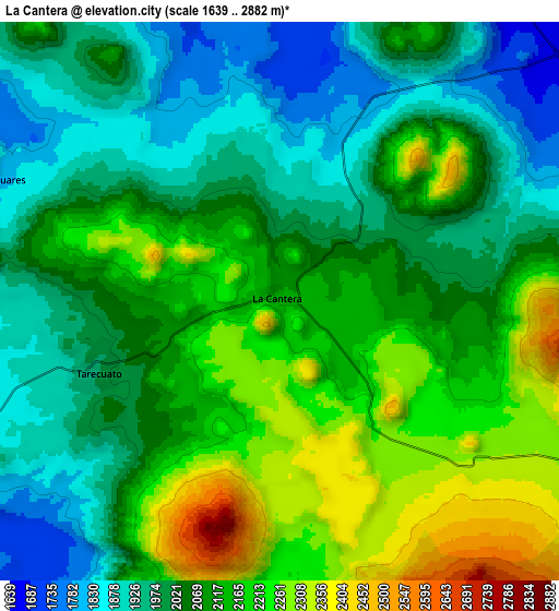 Zoom OUT 2x La Cantera, Mexico elevation map