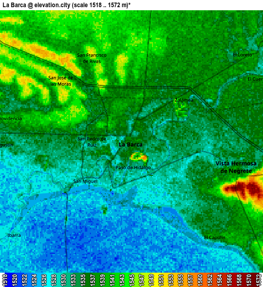 Zoom OUT 2x La Barca, Mexico elevation map