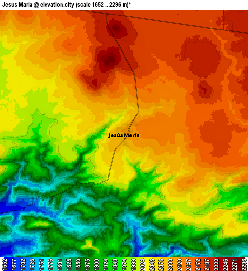 Zoom OUT 2x Jesús María, Mexico elevation map