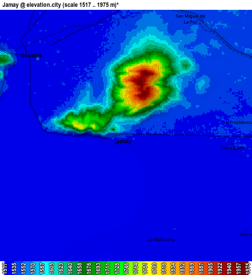 Zoom OUT 2x Jamay, Mexico elevation map