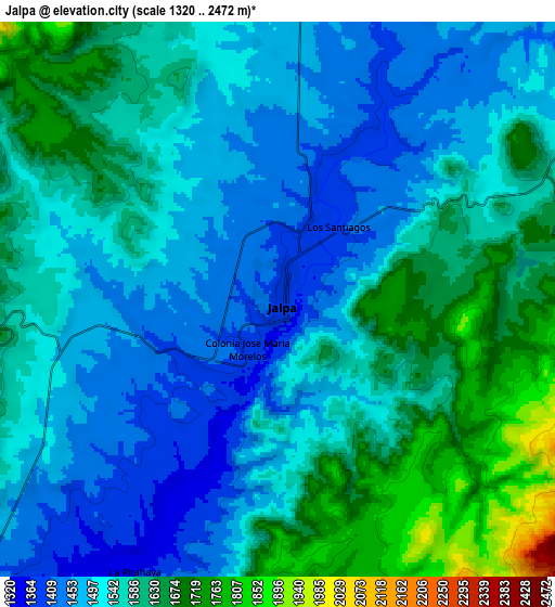 Zoom OUT 2x Jalpa, Mexico elevation map