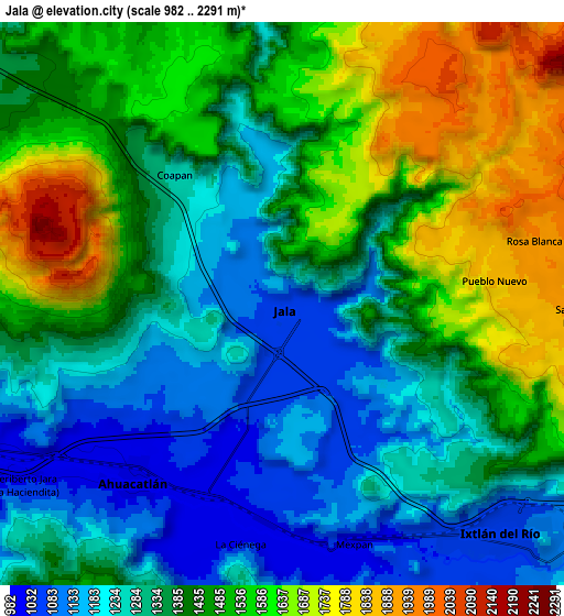 Zoom OUT 2x Jala, Mexico elevation map