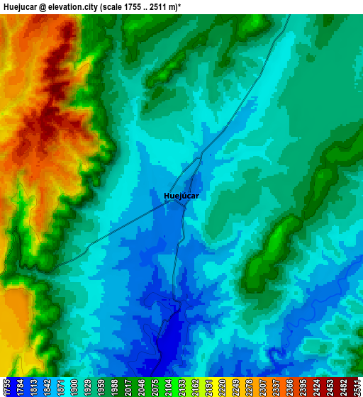 Zoom OUT 2x Huejúcar, Mexico elevation map