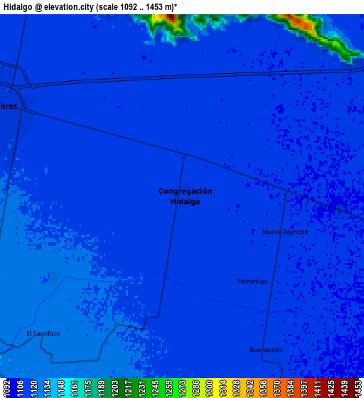 Zoom OUT 2x Hidalgo, Mexico elevation map