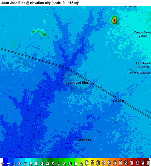 Zoom OUT 2x Juan José Ríos, Mexico elevation map