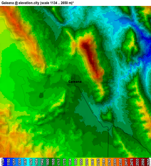 Zoom OUT 2x Galeana, Mexico elevation map