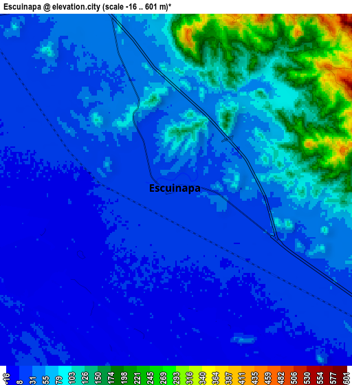 Zoom OUT 2x Escuinapa, Mexico elevation map