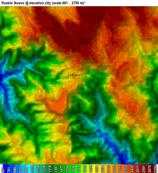 Zoom OUT 2x Pueblo Nuevo, Mexico elevation map