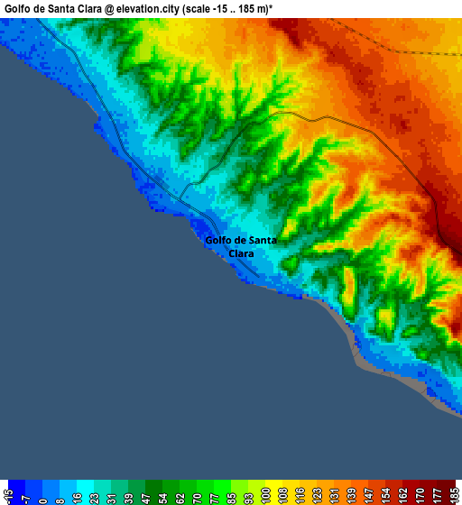 Zoom OUT 2x Golfo de Santa Clara, Mexico elevation map