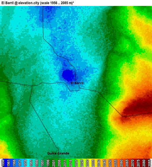 Zoom OUT 2x El Barril, Mexico elevation map