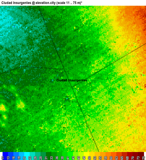 Zoom OUT 2x Ciudad Insurgentes, Mexico elevation map