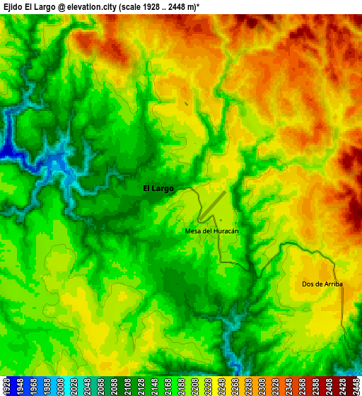 Zoom OUT 2x Ejido El Largo, Mexico elevation map