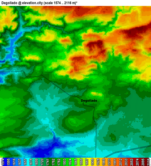 Zoom OUT 2x Degollado, Mexico elevation map