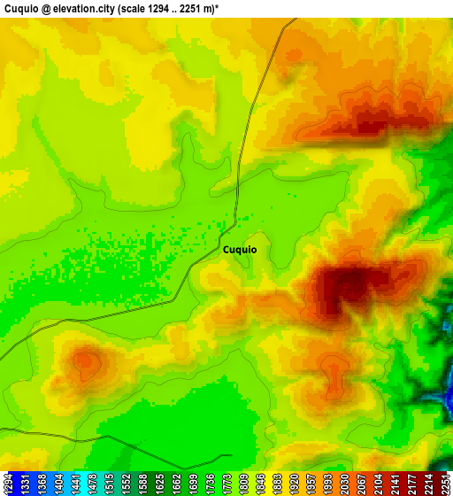 Zoom OUT 2x Cuquío, Mexico elevation map