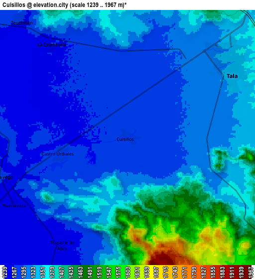 Zoom OUT 2x Cuisillos, Mexico elevation map