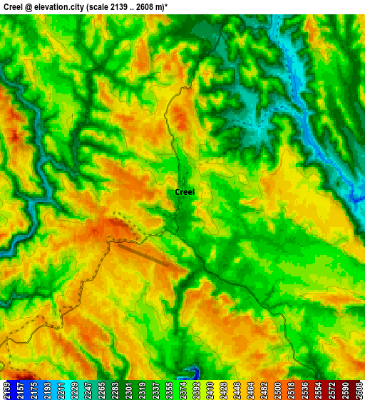 Zoom OUT 2x Creel, Mexico elevation map