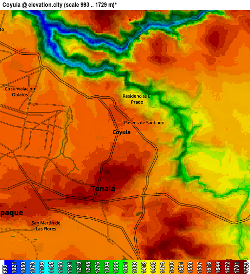 Zoom OUT 2x Coyula, Mexico elevation map