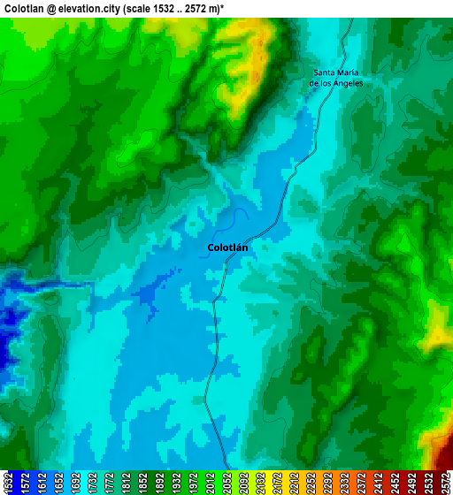 Zoom OUT 2x Colotlán, Mexico elevation map