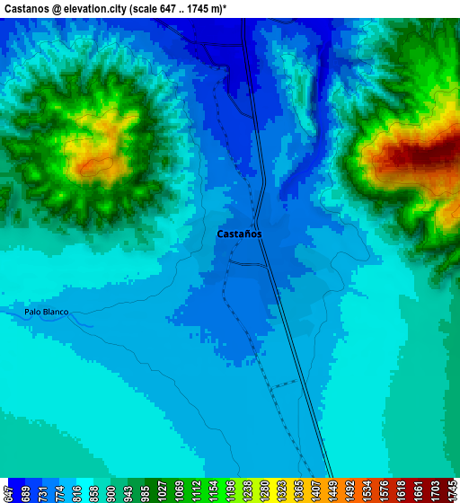 Zoom OUT 2x Castaños, Mexico elevation map