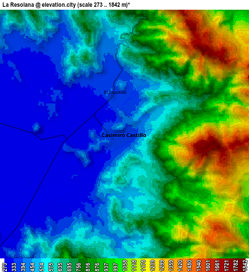 Zoom OUT 2x La Resolana, Mexico elevation map