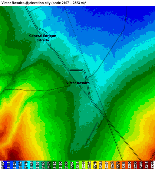 Zoom OUT 2x Víctor Rosales, Mexico elevation map