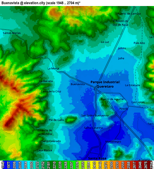 Zoom OUT 2x Buenavista, Mexico elevation map