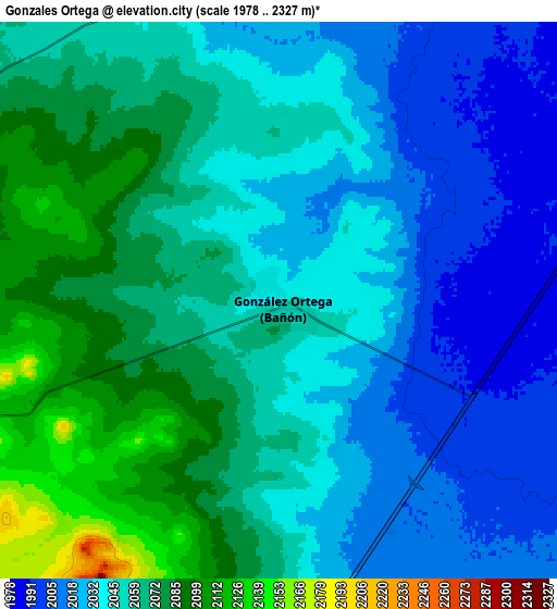 Zoom OUT 2x Gonzales Ortega, Mexico elevation map