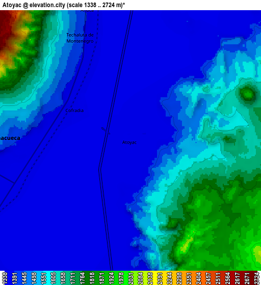 Zoom OUT 2x Atoyac, Mexico elevation map