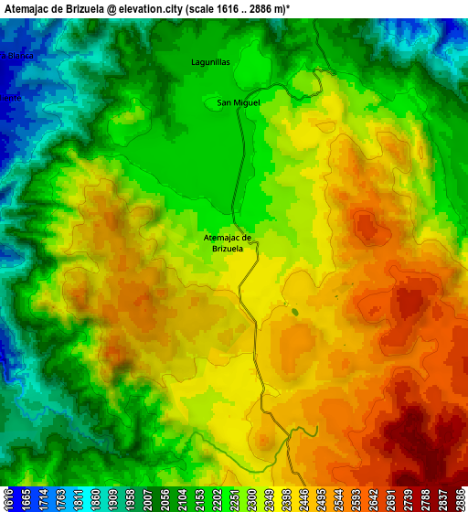 Zoom OUT 2x Atemajac de Brizuela, Mexico elevation map