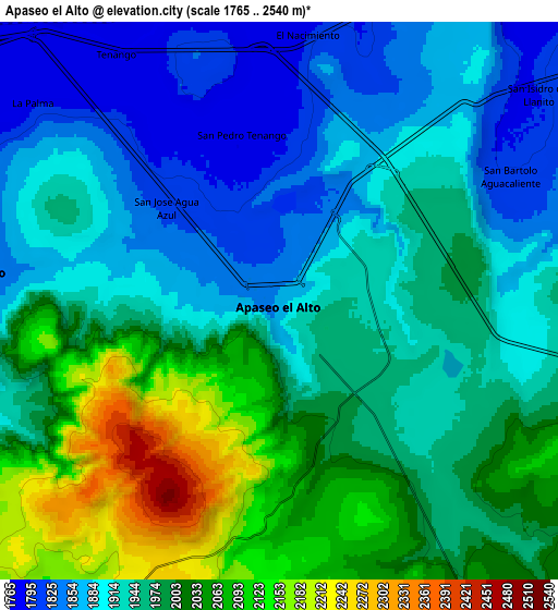 Zoom OUT 2x Apaseo el Alto, Mexico elevation map