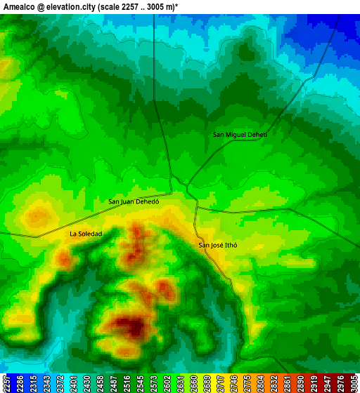 Zoom OUT 2x Amealco, Mexico elevation map