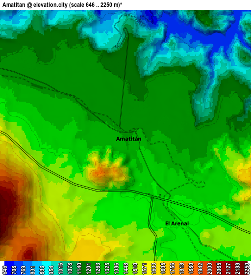 Zoom OUT 2x Amatitán, Mexico elevation map