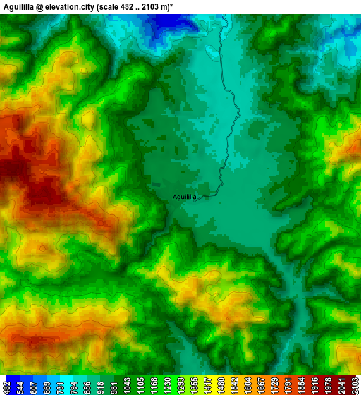 Zoom OUT 2x Aguililla, Mexico elevation map