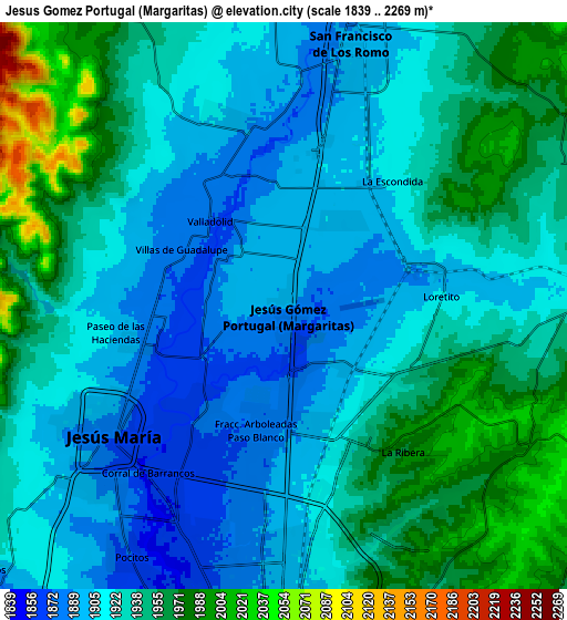 Zoom OUT 2x Jesús Gómez Portugal (Margaritas), Mexico elevation map