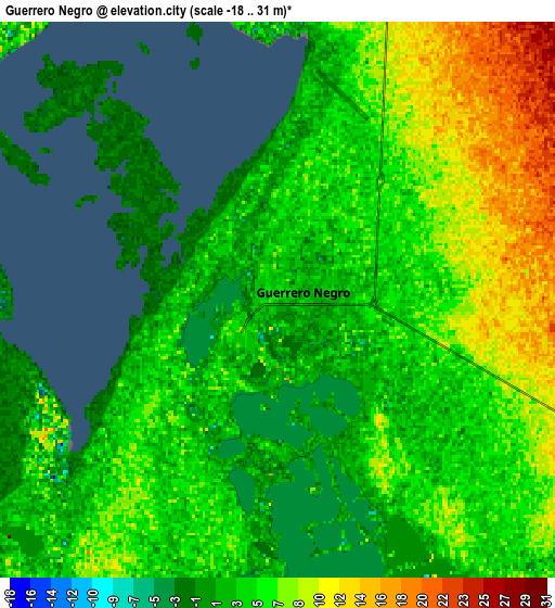 Zoom OUT 2x Guerrero Negro, Mexico elevation map