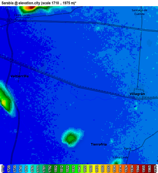 Zoom OUT 2x Sarabia, Mexico elevation map