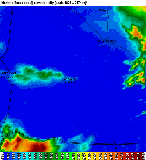 Zoom OUT 2x Mariano Escobedo, Mexico elevation map