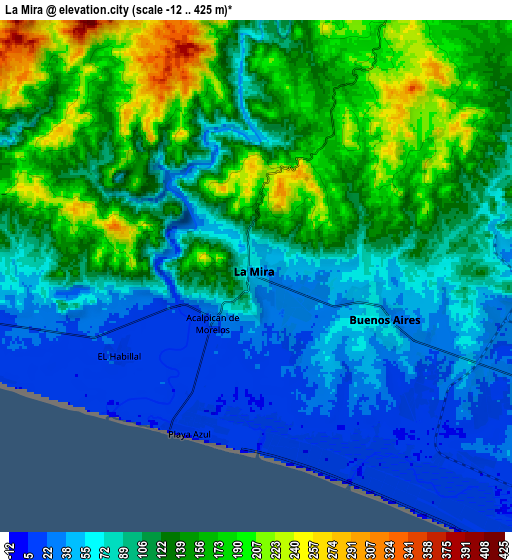 Zoom OUT 2x La Mira, Mexico elevation map