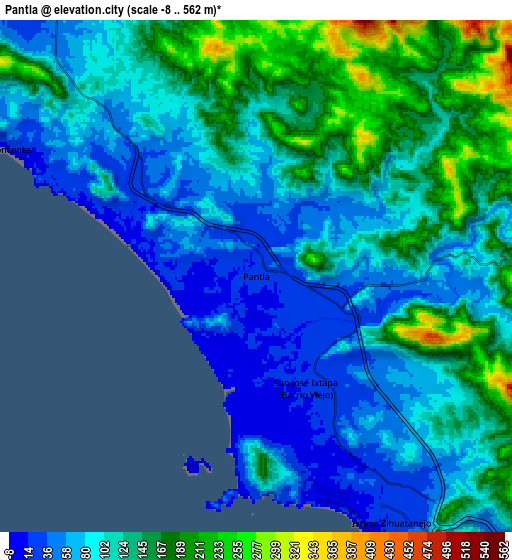 Zoom OUT 2x Pantla, Mexico elevation map