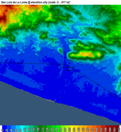 Zoom OUT 2x San Luis de La Loma, Mexico elevation map