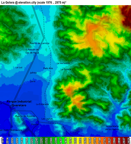 Zoom OUT 2x La Gotera, Mexico elevation map