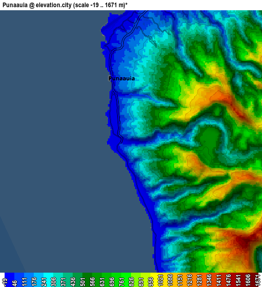Zoom OUT 2x Punaauia, French Polynesia elevation map