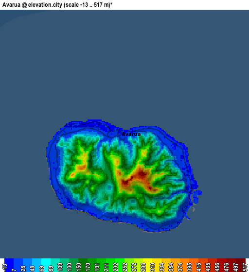 Zoom OUT 2x Avarua, Cook Islands elevation map