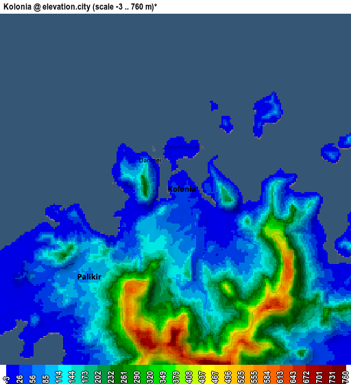 Zoom OUT 2x Kolonia, Micronesia elevation map