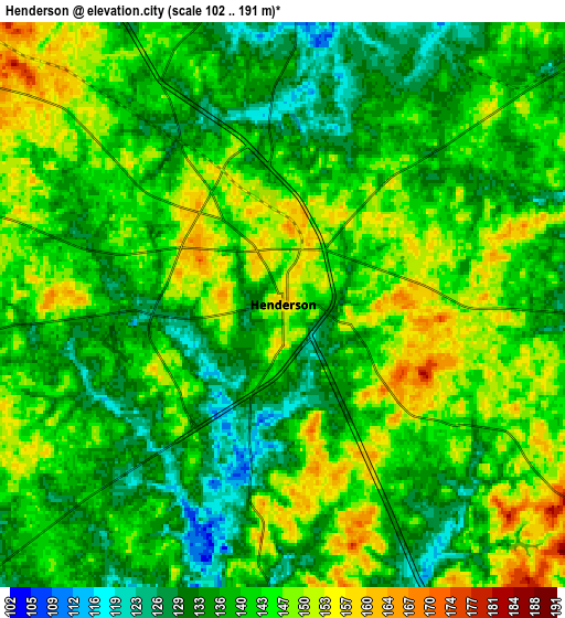 Zoom OUT 2x Henderson, United States elevation map