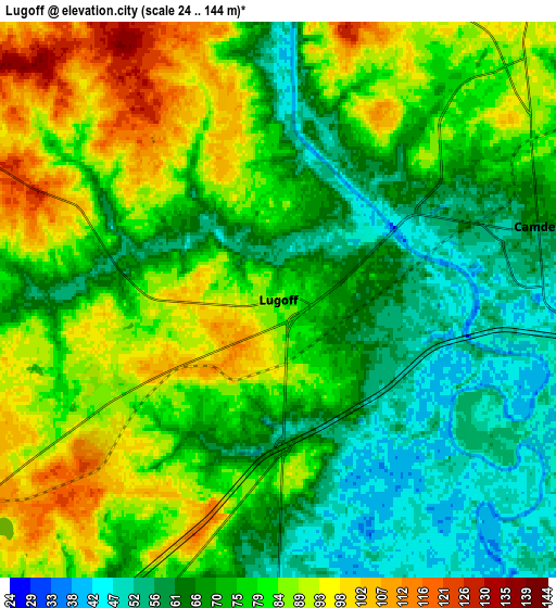 Zoom OUT 2x Lugoff, United States elevation map