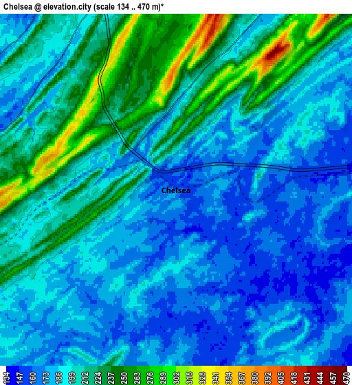 Zoom OUT 2x Chelsea, United States elevation map