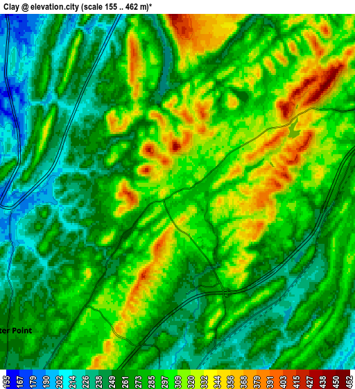 Zoom OUT 2x Clay, United States elevation map