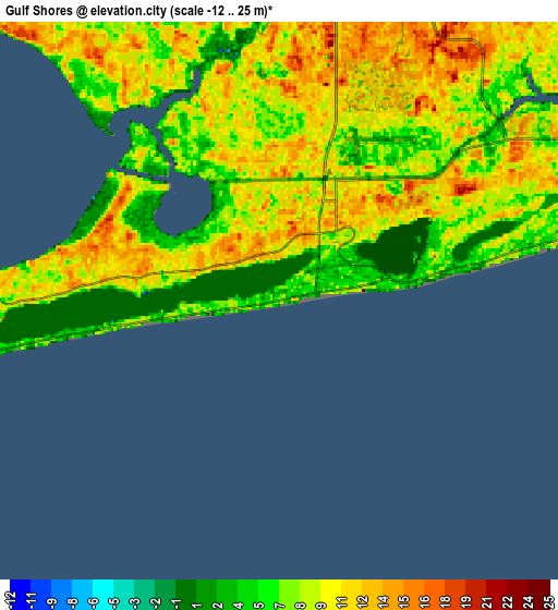 Zoom OUT 2x Gulf Shores, United States elevation map