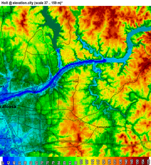 Zoom OUT 2x Holt, United States elevation map